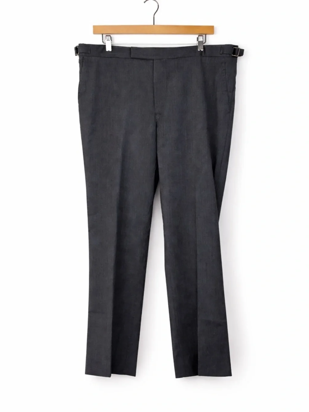 Ralph Lauren Purple Label Men’s Gray Wool Dress Trousers Hand Tailored 39x30 - Picture 3 of 14